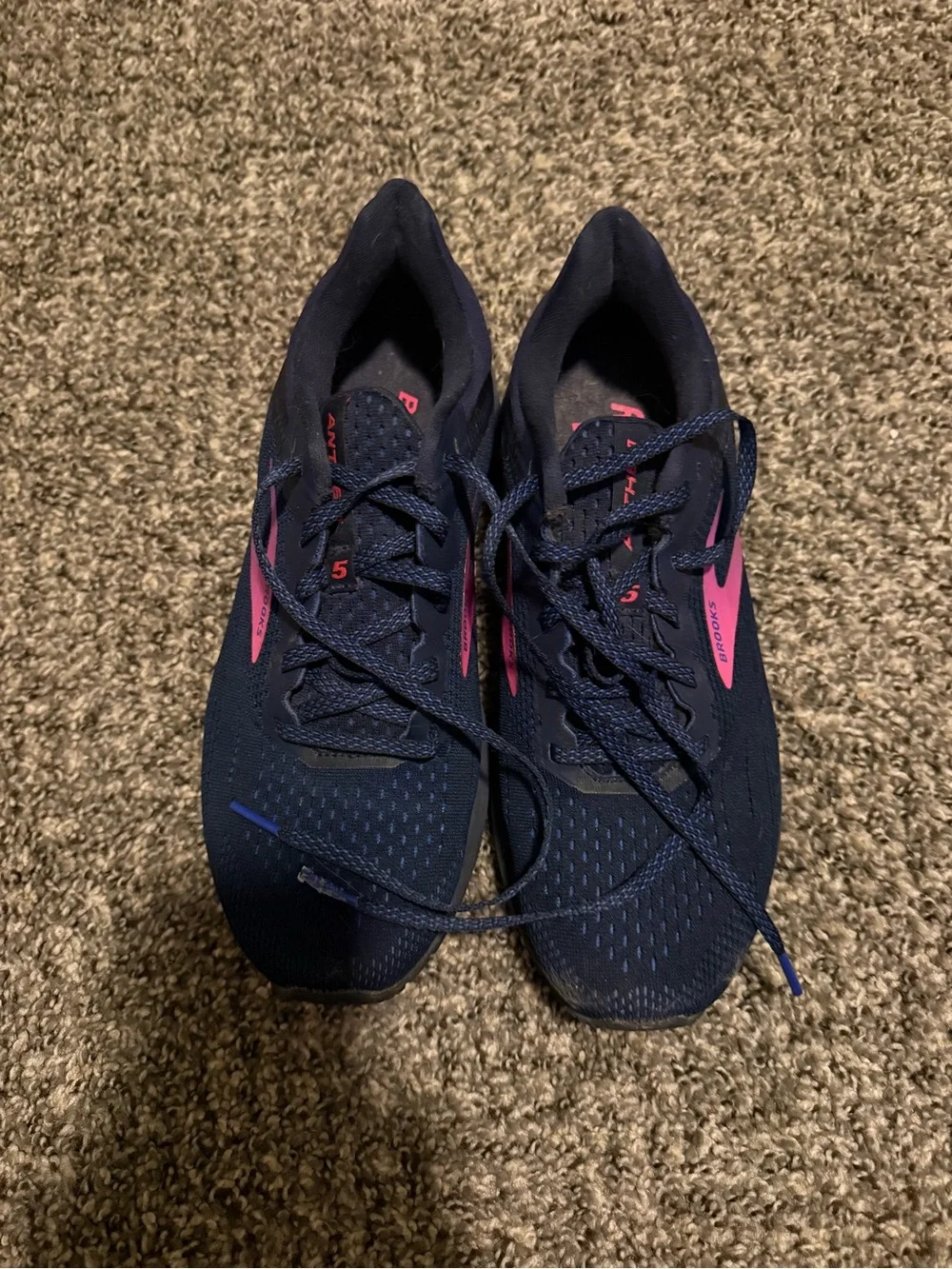 Brooks Women's Navy Running Shoes with Pink Highlights
